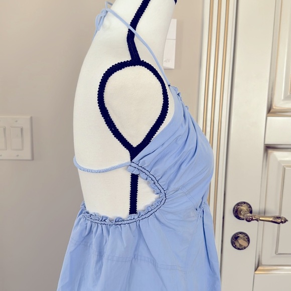 3.1 Phillip Lim Gathered Ruched Blue Cotton Dress Size 6 - Picture 8 of 14